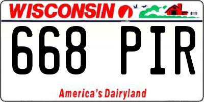 WI license plate 668PIR