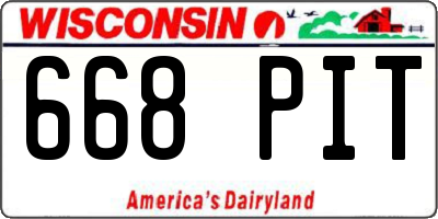 WI license plate 668PIT
