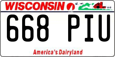 WI license plate 668PIU