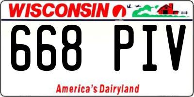 WI license plate 668PIV