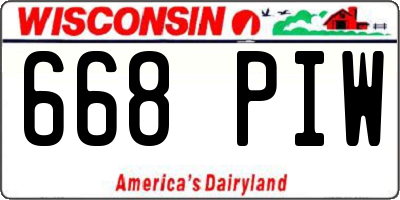 WI license plate 668PIW