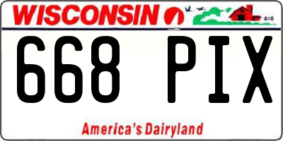 WI license plate 668PIX