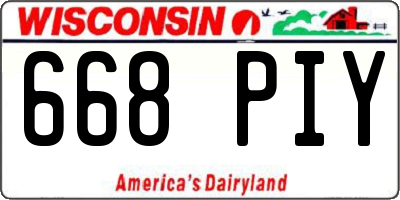 WI license plate 668PIY