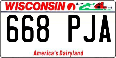 WI license plate 668PJA