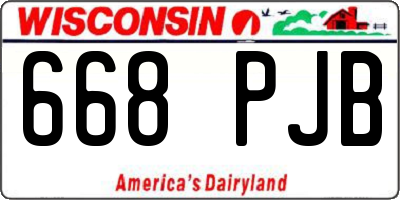 WI license plate 668PJB