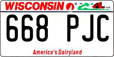 WI license plate 668PJC