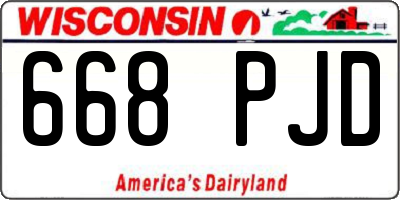 WI license plate 668PJD