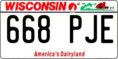 WI license plate 668PJE