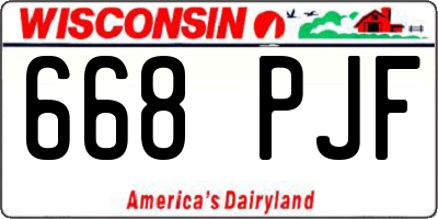 WI license plate 668PJF
