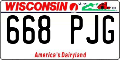 WI license plate 668PJG