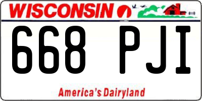 WI license plate 668PJI