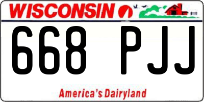 WI license plate 668PJJ