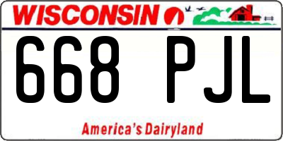 WI license plate 668PJL