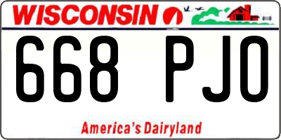 WI license plate 668PJO