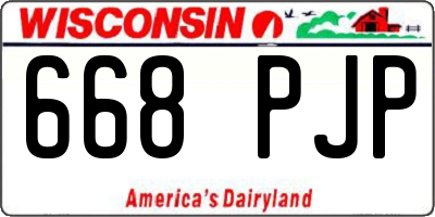 WI license plate 668PJP