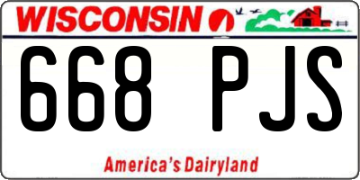 WI license plate 668PJS