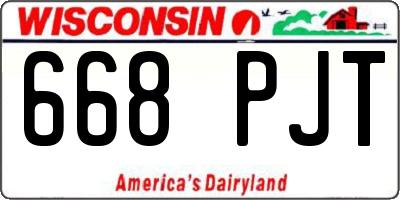 WI license plate 668PJT