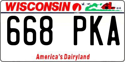 WI license plate 668PKA