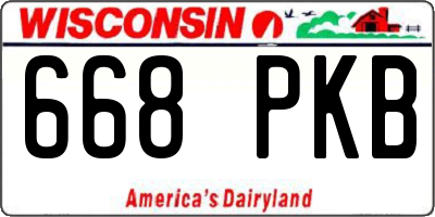 WI license plate 668PKB