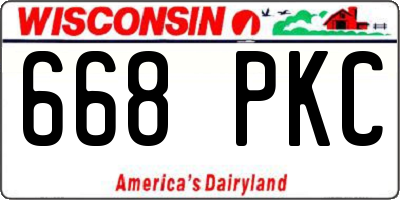 WI license plate 668PKC