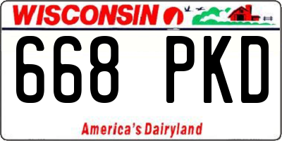 WI license plate 668PKD
