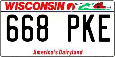 WI license plate 668PKE