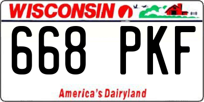 WI license plate 668PKF