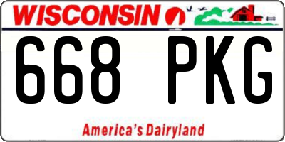 WI license plate 668PKG