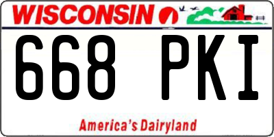 WI license plate 668PKI