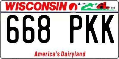 WI license plate 668PKK