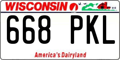WI license plate 668PKL