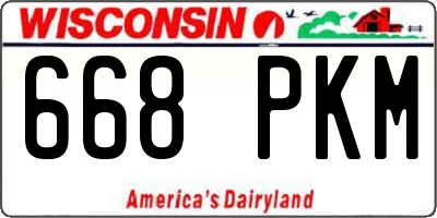 WI license plate 668PKM