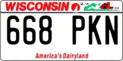 WI license plate 668PKN