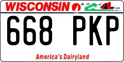 WI license plate 668PKP
