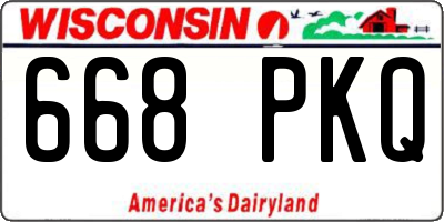 WI license plate 668PKQ