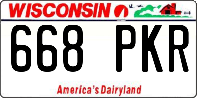 WI license plate 668PKR