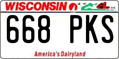 WI license plate 668PKS