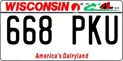 WI license plate 668PKU