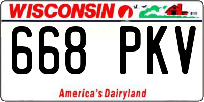 WI license plate 668PKV