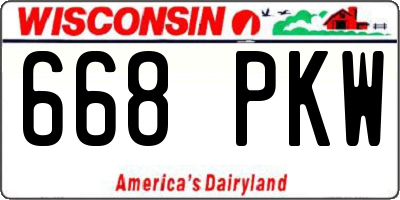WI license plate 668PKW
