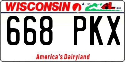WI license plate 668PKX
