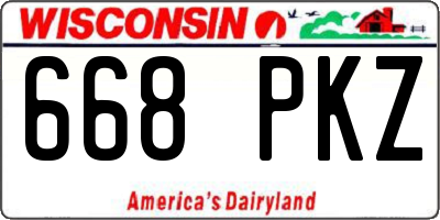WI license plate 668PKZ