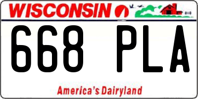 WI license plate 668PLA