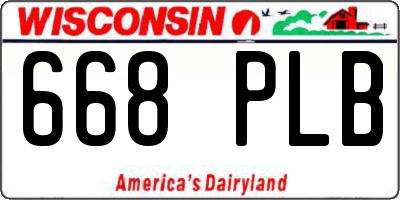 WI license plate 668PLB