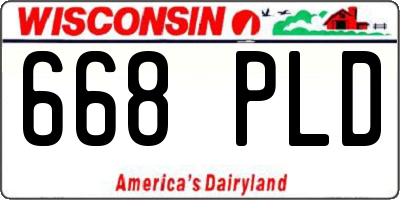 WI license plate 668PLD