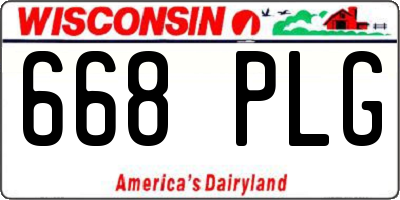 WI license plate 668PLG
