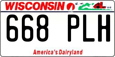 WI license plate 668PLH