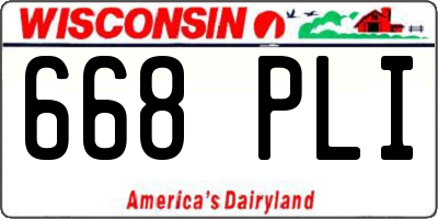 WI license plate 668PLI