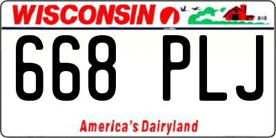 WI license plate 668PLJ