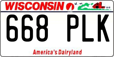 WI license plate 668PLK